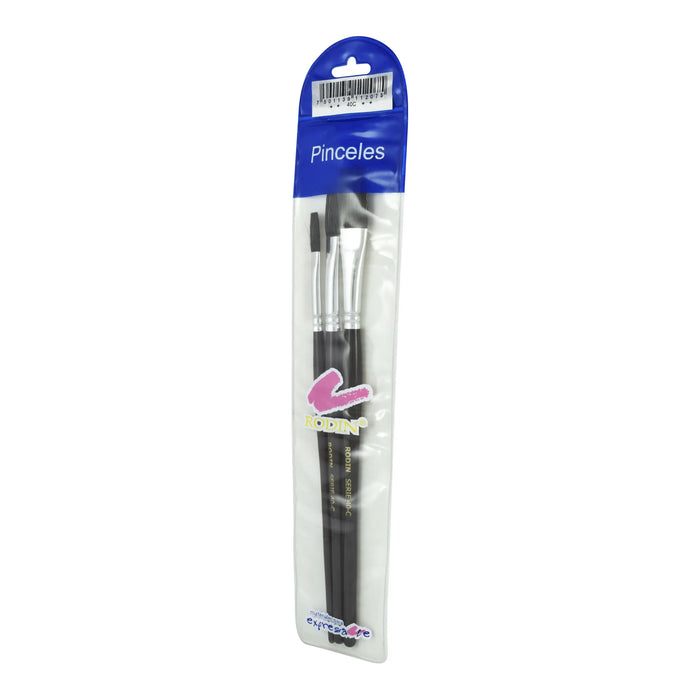 Juego De Pinceles Planos 40C Buey Rodin