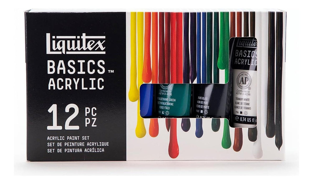 Pintura Acrílica 12 Colores Basicos 22Ml Liquitex