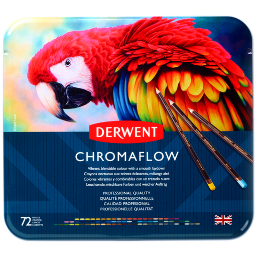 DERWENT - CAJA METALICA CON 72 LAPICES DE COLOR CHROMAFLOW #2306014