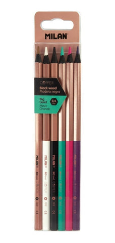 Blister Con 6 Lapices Hexagonal De Color Mina Gruesa S-Copper Milán