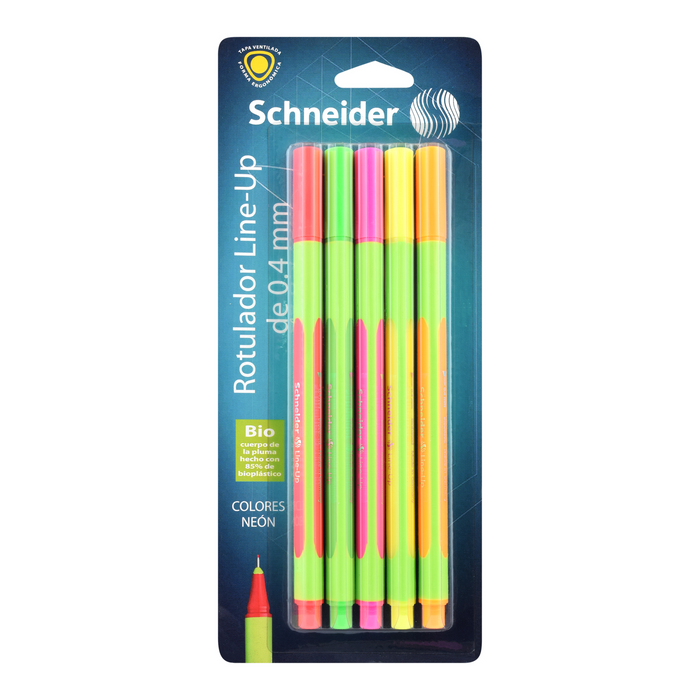 Schneider - 5 Marcadores Line-Up 0.4 Mm Colores Neon