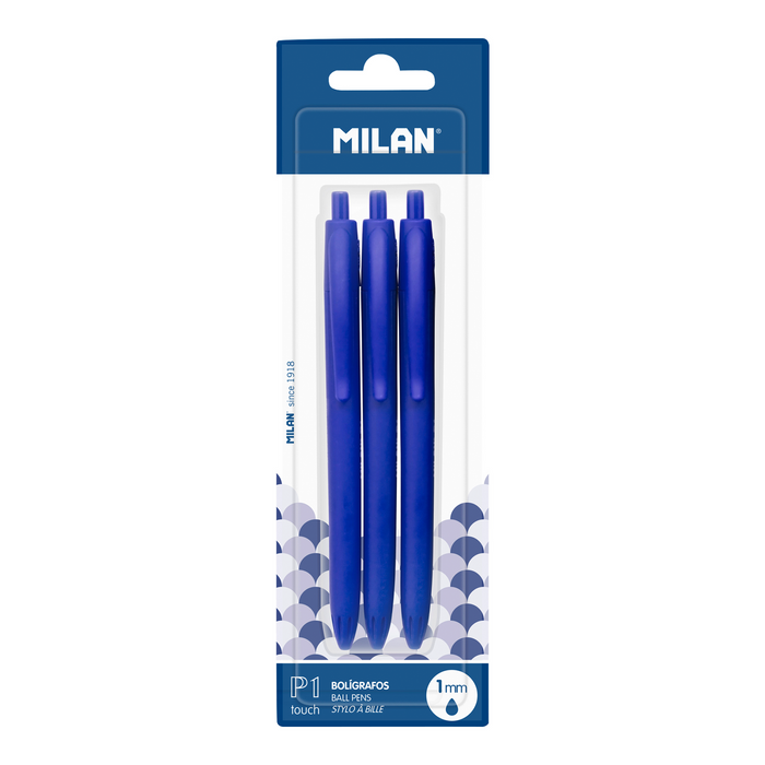 Milan-Blíster Con 3 Bolígrafros Azules Serie P1 Touch