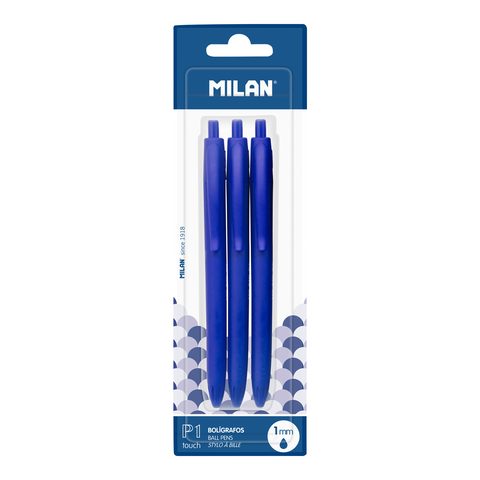 Milan-Blíster Con 3 Bolígrafros Azules Serie P1 Touch