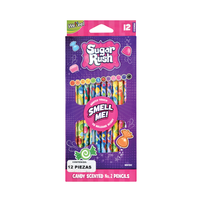 Sugar Rush - Blister con 12 Lapices No.2 8 Piezas