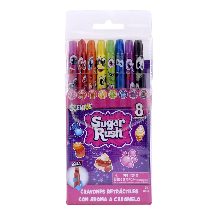 Sugar Rush - 8 Crayones Con aroma a Caramelo 5 Pzs