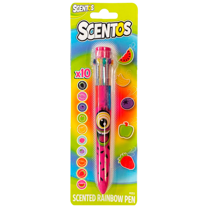 Scentos - Blister Con Pluma Color Rojo 10 Tintas 50 Piezas