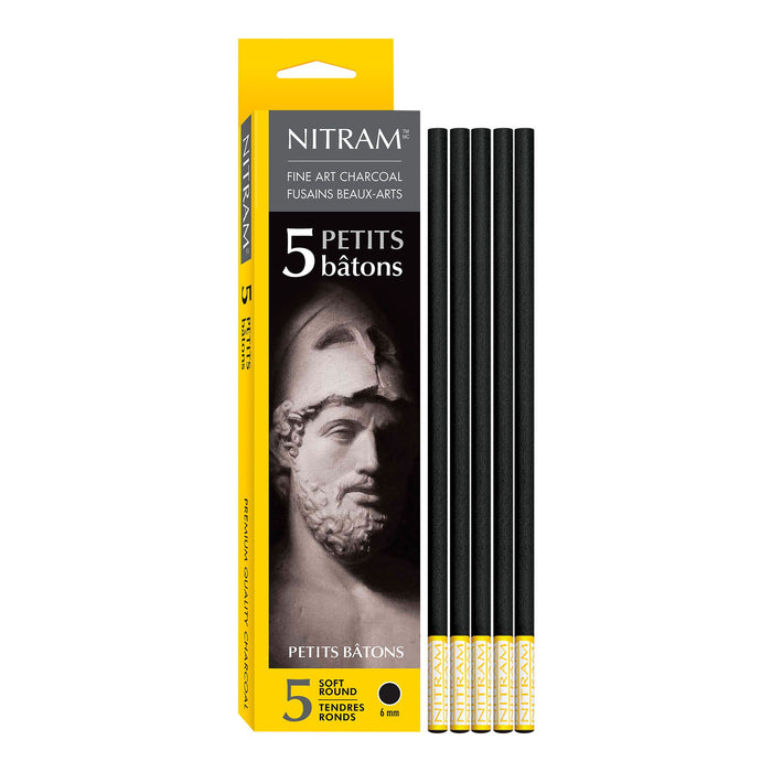 Nitram - Set de 5 Bastones de Carbón Extra Suave Petits