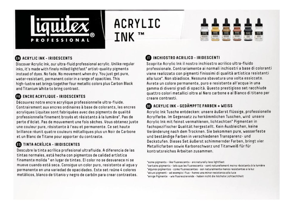 Tinta Acrílica Liquitex Profesional 6 Colores Metálicos 30Ml