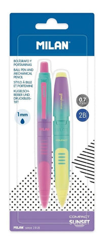 Blister Con Lapicero Compact Y Pluma Tinta Azul Milán