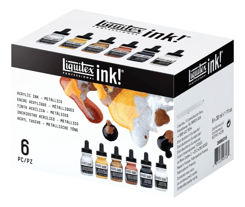 Tinta Acrílica Liquitex Profesional 6 Colores Metálicos 30Ml