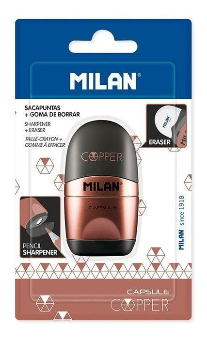 Blister Con 1 Sacapunta + 1 Goma Capsule Negro S-Copper Milán