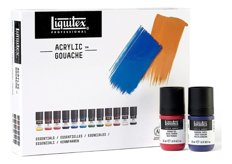 Set 12 Colores 22 Ml Pintura Acrílica Gouache Liquitex