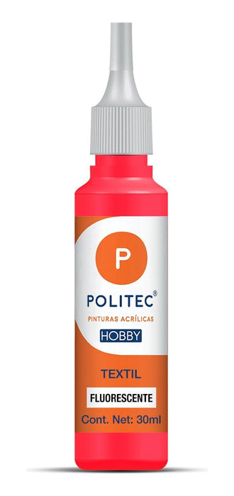 Pintura Textil Acrílica Fluorescente Hobby 30Ml Politec