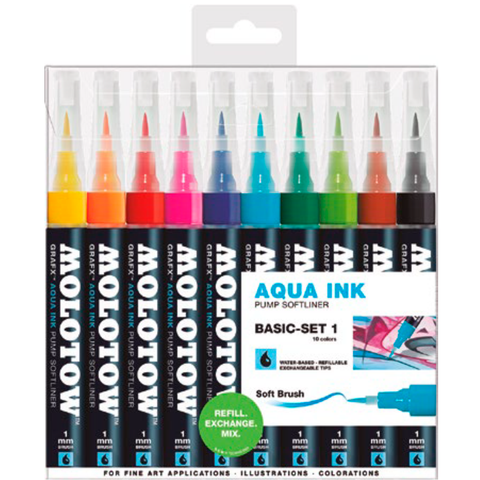 Outlet - Pack Con 10 Marcadores Acuarelables Grafx 1Mm Molotow