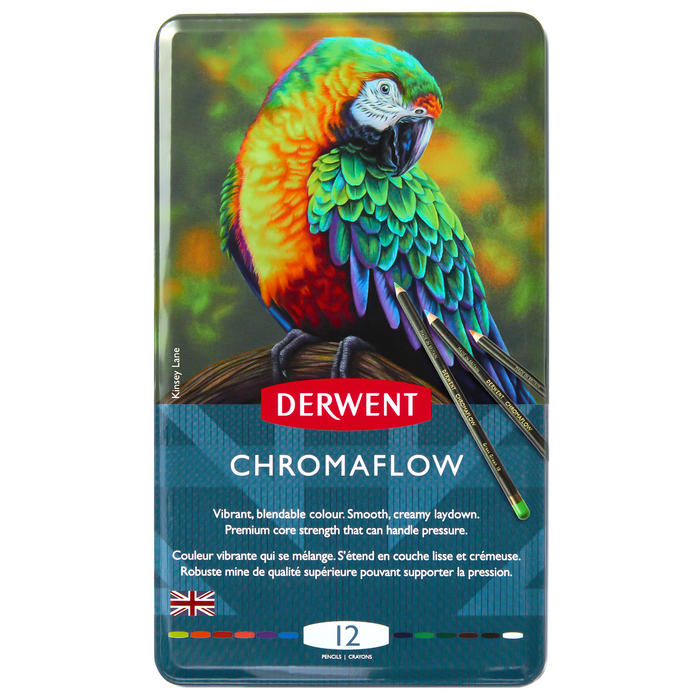 DERWENT - CAJA METALICA CON 12 COLORES CHROMAFLOW #2305856