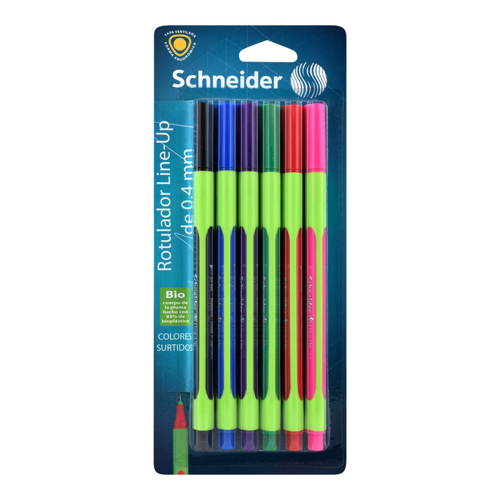 Schneider - Blister Con Estilógrafos  Line-Up Fineliner