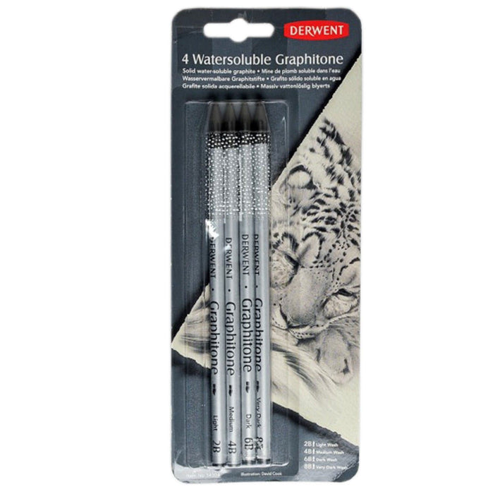 Derwent Set de lápices acuarelables graphitone 4 piezas