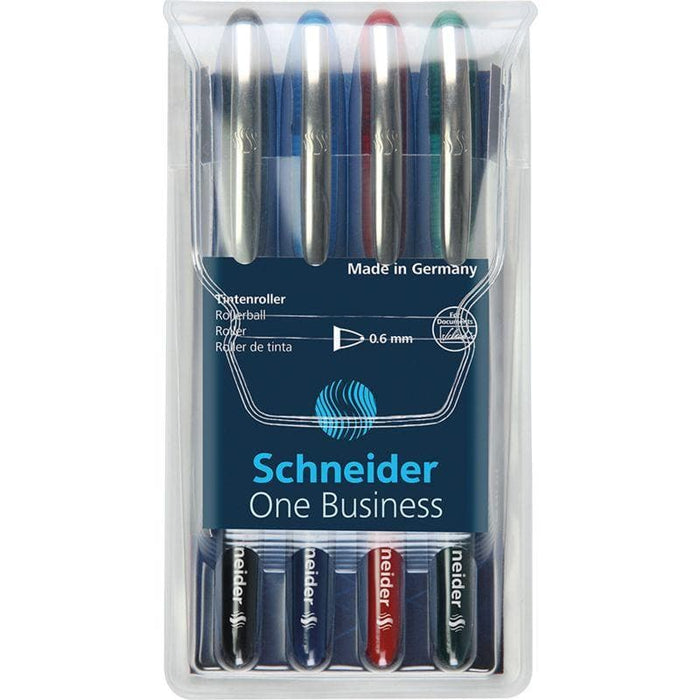 Schneider - Estuche Con 4 Bolígrafos Roller One Business #06