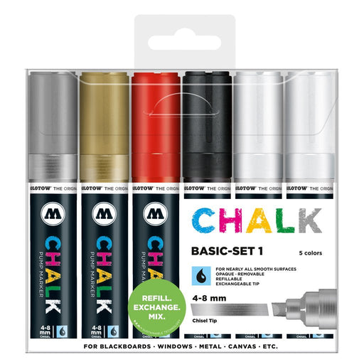 MOLOTOW CHALK SET BÁSICO 1 CON 6 MARCADORES  4-8MM