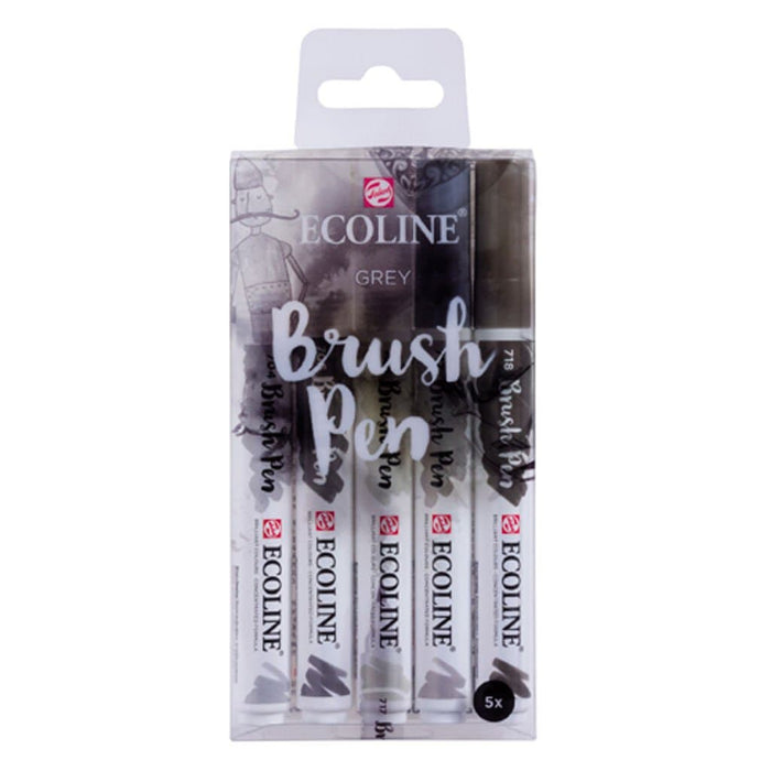 Ecoline - Estuche Brush Pen 5 Colores Grises N°9907