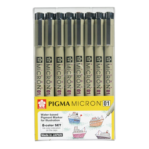 8 estilógrafos de colores pigma micron 01 Sakura