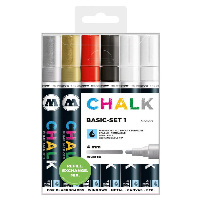 MOLOTOW CHALK SET BÁSICO 1 CON 6 MARCADORES 4MM